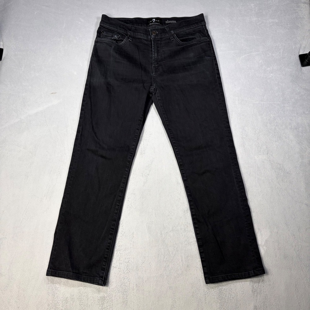 7 For All Mankind Slimmy Luxe Performance Black Jeans women's Size 31